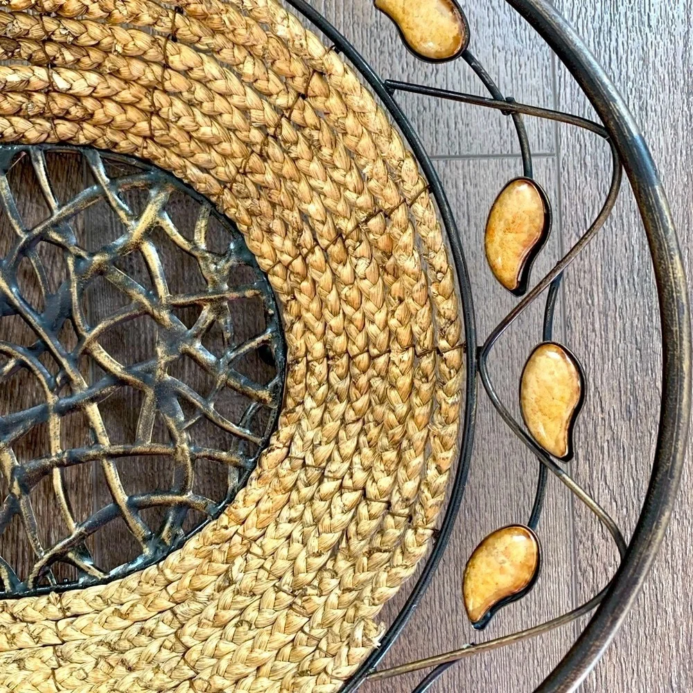 Woven Basket with Metal Frame